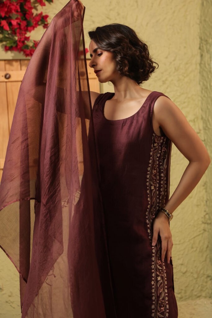 Kanchan Suit Set (Coffee Brown)